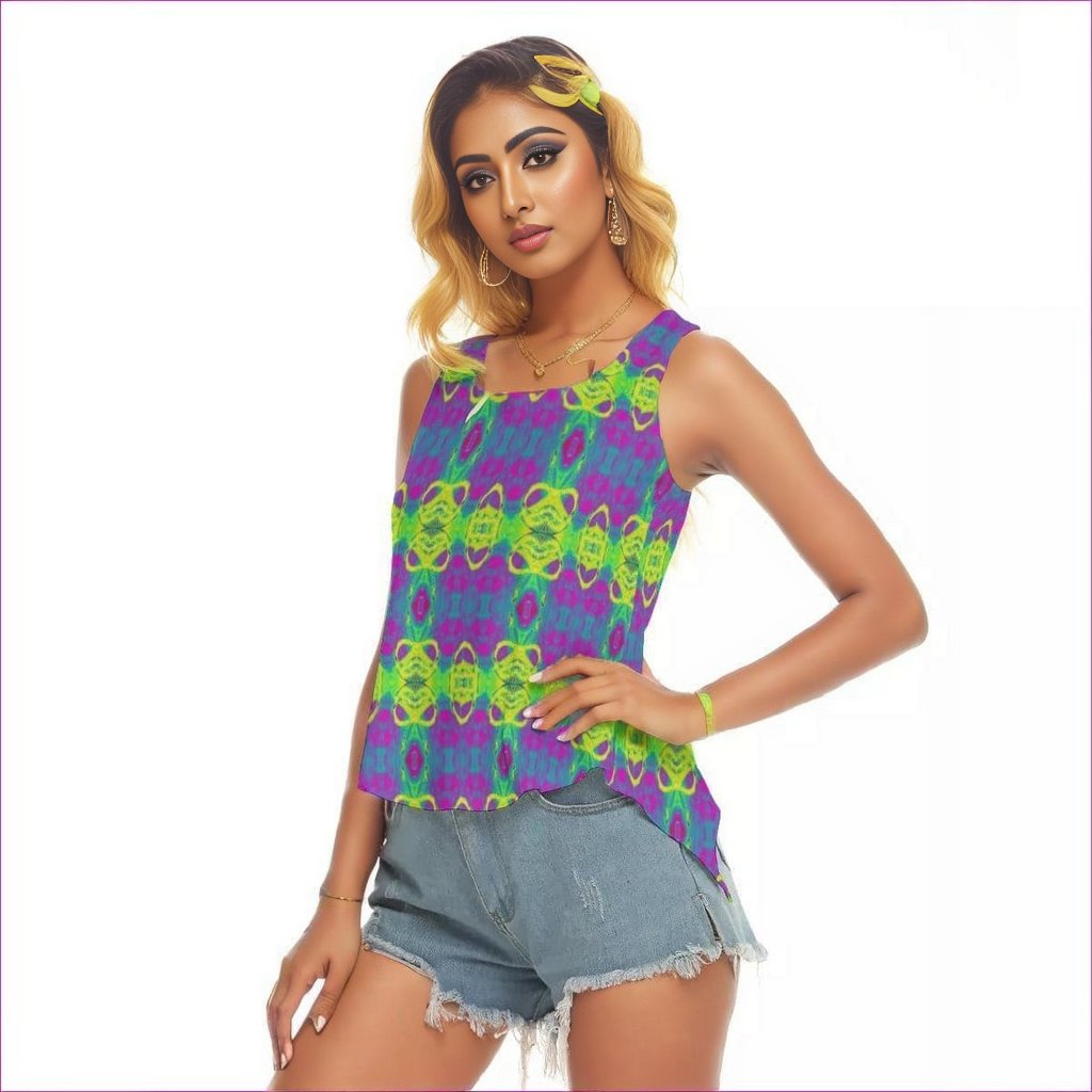 Club Lights Womens Back Hollow Yoga Top - women's top at TFC&H Co.