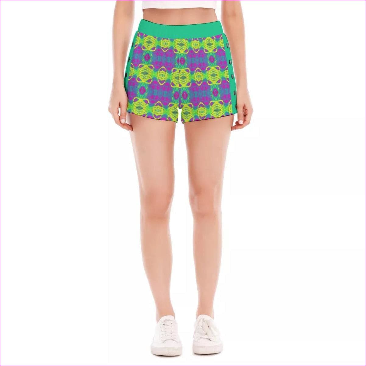 - Club Lights Womens Short Pants With Side Button Closure - womens shorts at TFC&H Co.