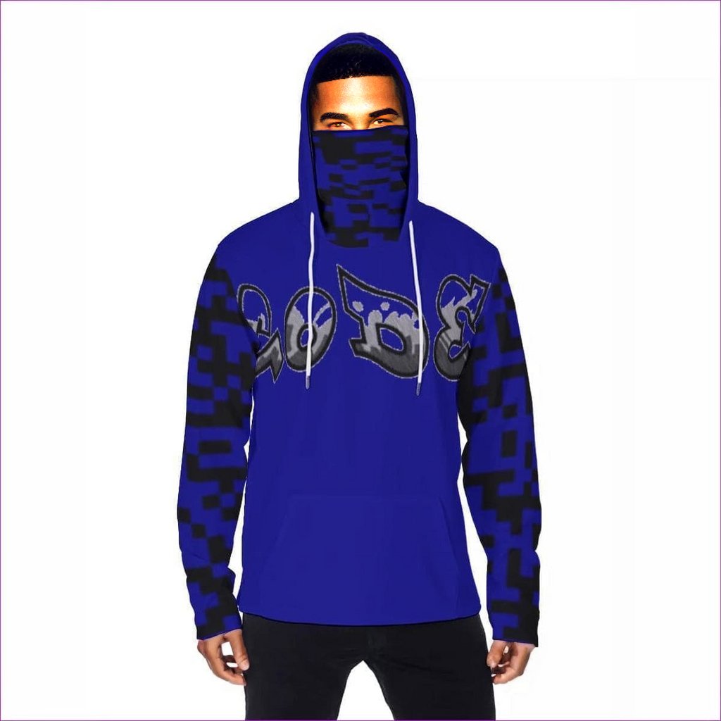 blue - Code Men's Pullover Hoodie With Mask - mens hoodie at TFC&H Co.