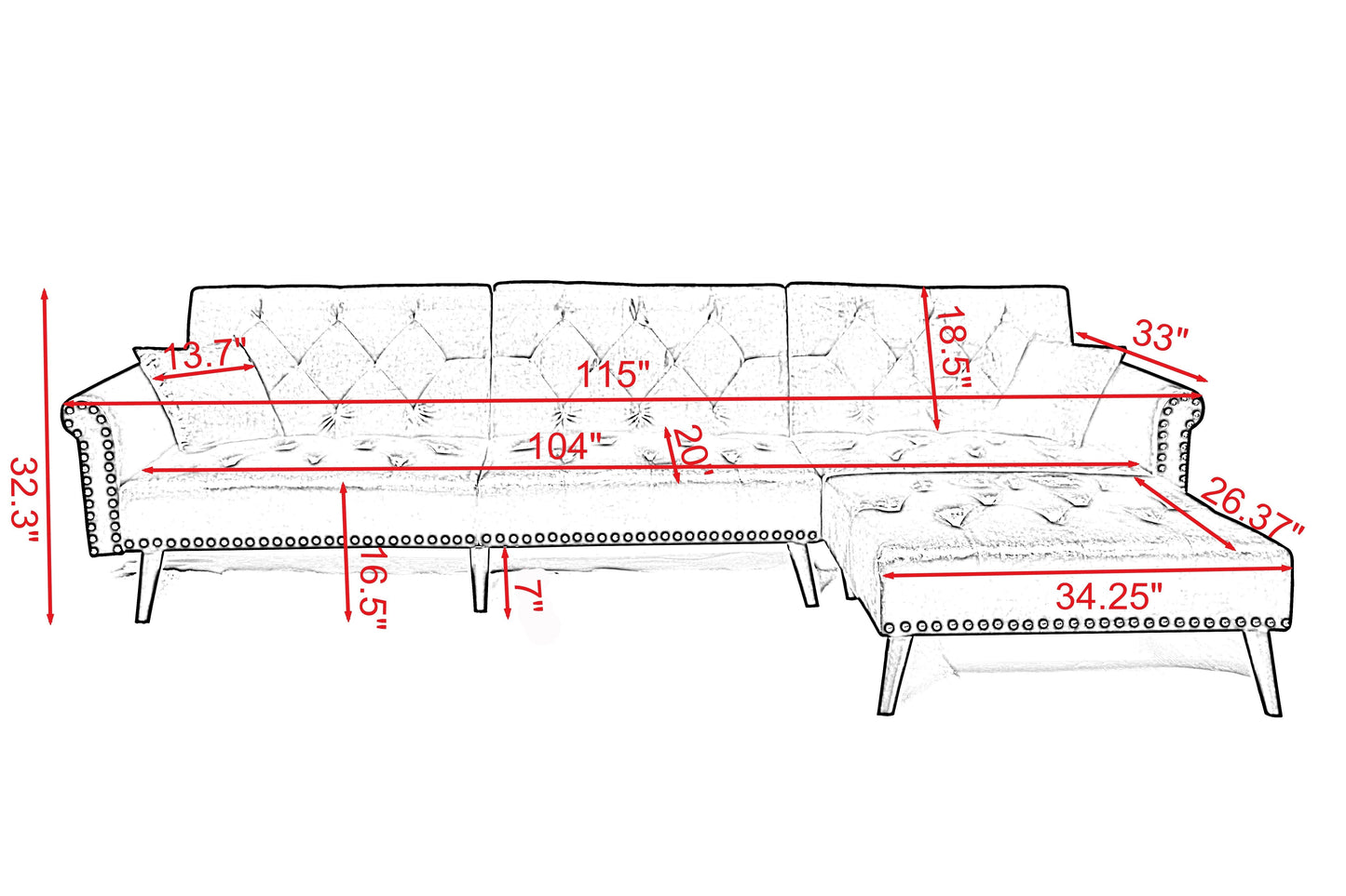 Convertible Sofa bed sleeper velvet- Ships from The US - sofa bed sleeper at TFC&H Co.