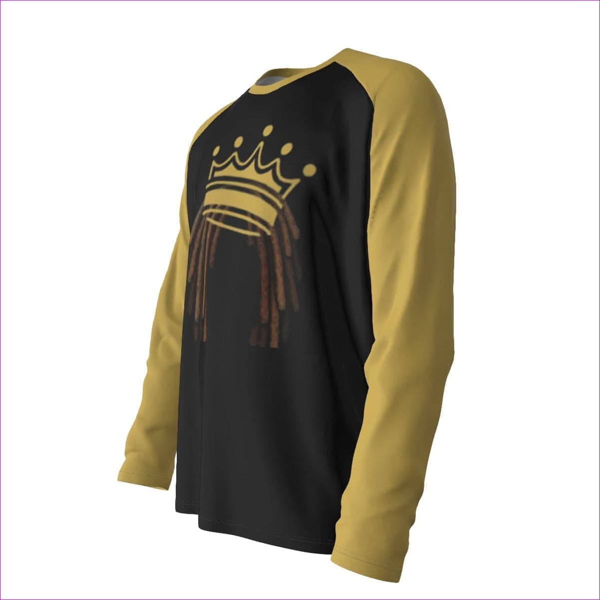 Crowned Dreadz Men's Raglan Long Sleeve T-shirt | 100% Cotton - men's t-shirt at TFC&H Co.