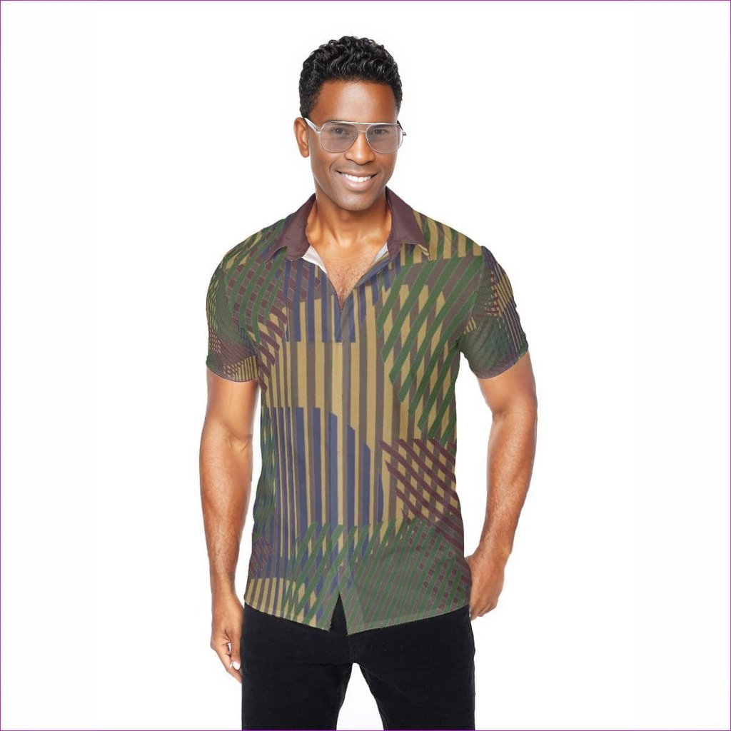 Military Green Dark Vivid Weaved Men's Shirt - men's button-up shirt at TFC&H Co.