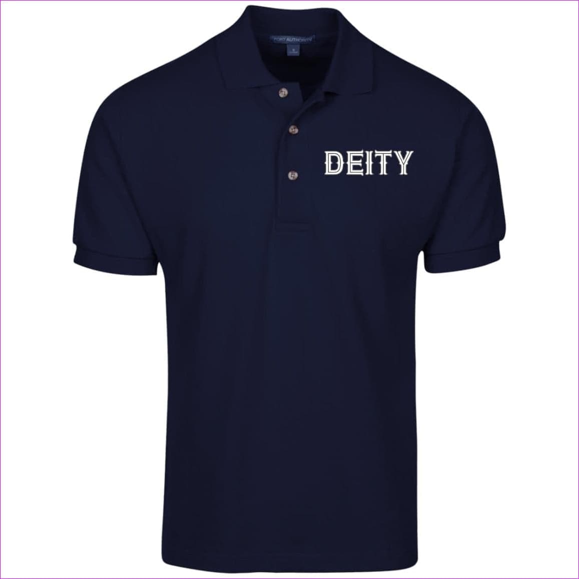 Navy - Deity Cotton Pique Knit Polo - mens polo shirt at TFC&H Co.