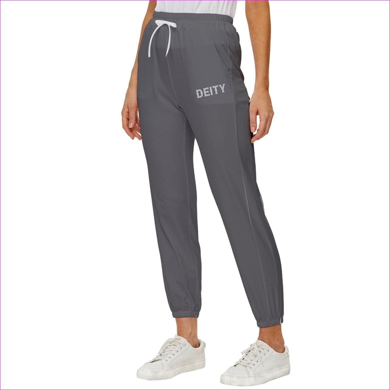 - Deity Cropped Drawstring Pants - Dark Gray - womens sweatpants at TFC&H Co.