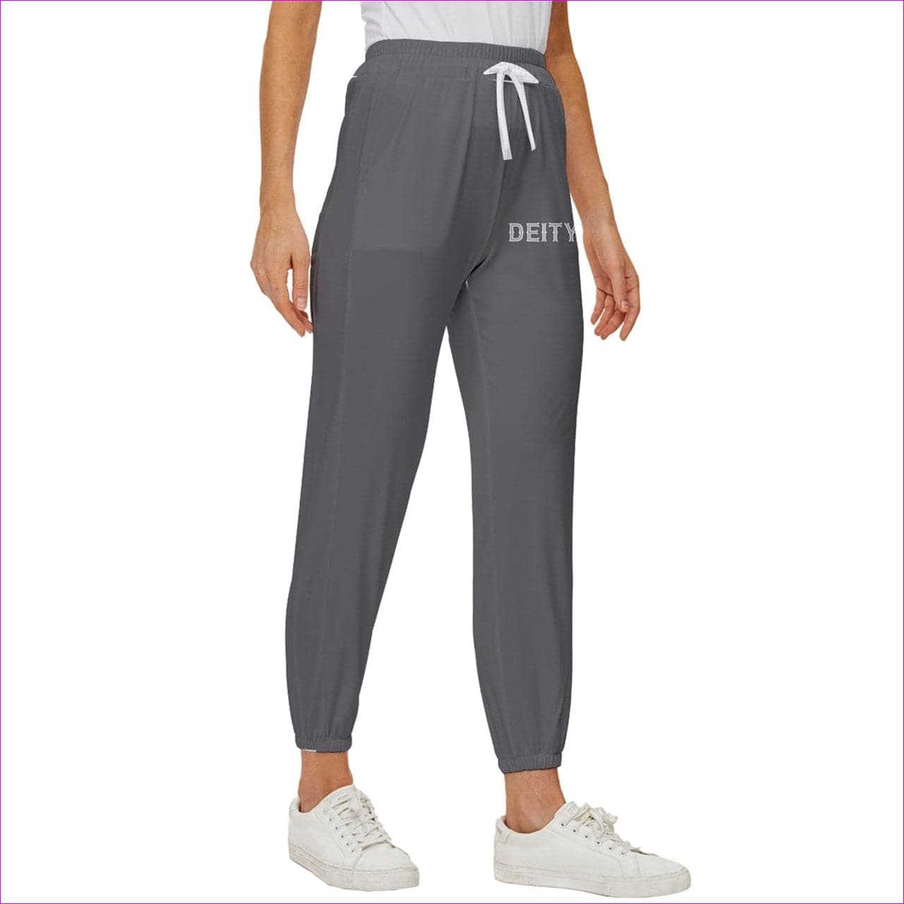 Deity Cropped Drawstring Pants - Dark Gray - women's sweatpants at TFC&H Co.