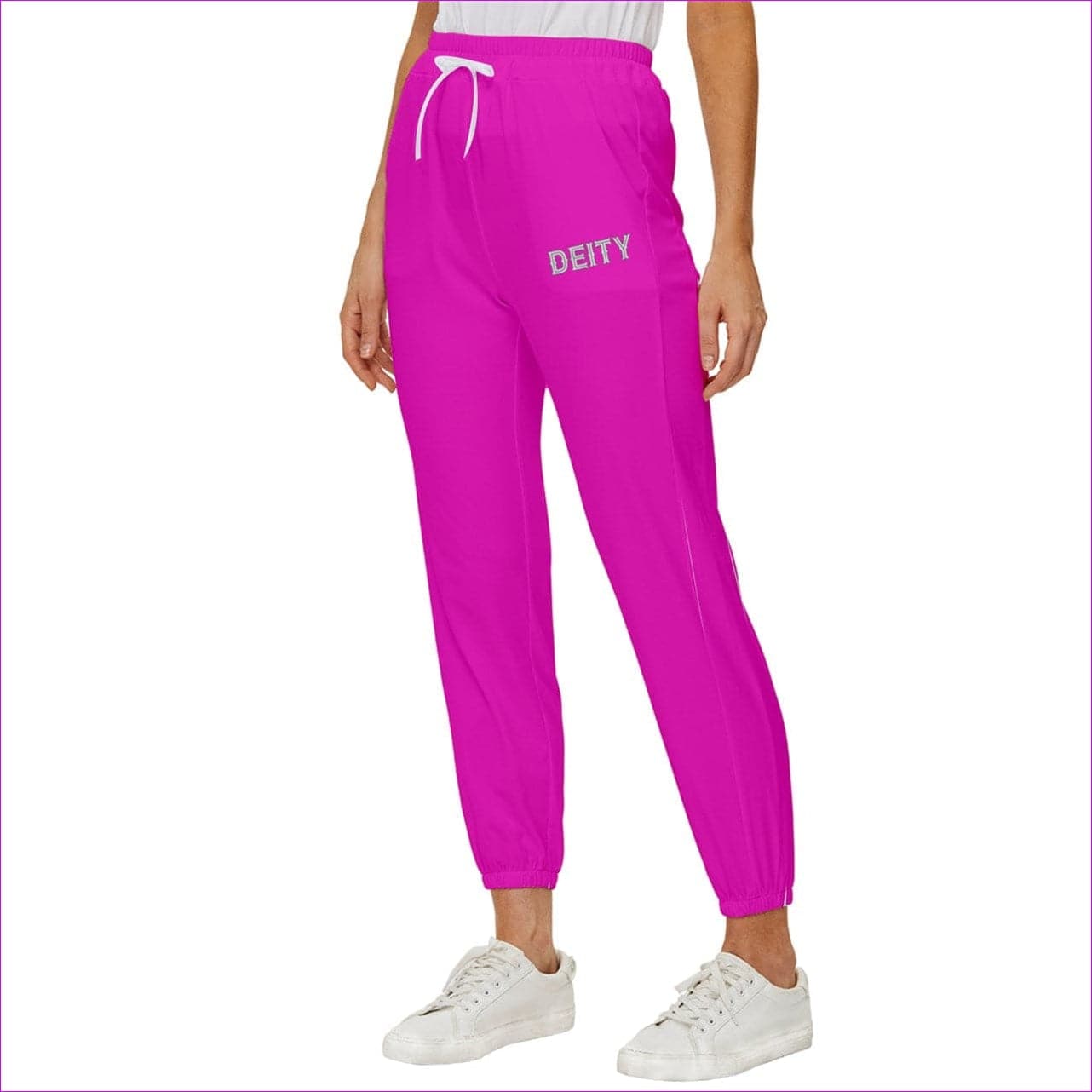 - Deity Cropped Drawstring Pants - Pink - womens sweatpants at TFC&H Co.