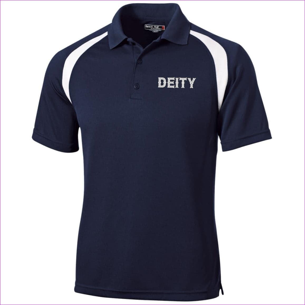 True Navy White - Deity Moisture-Wicking Golf Shirt - Mens Polo Shirts at TFC&H Co.