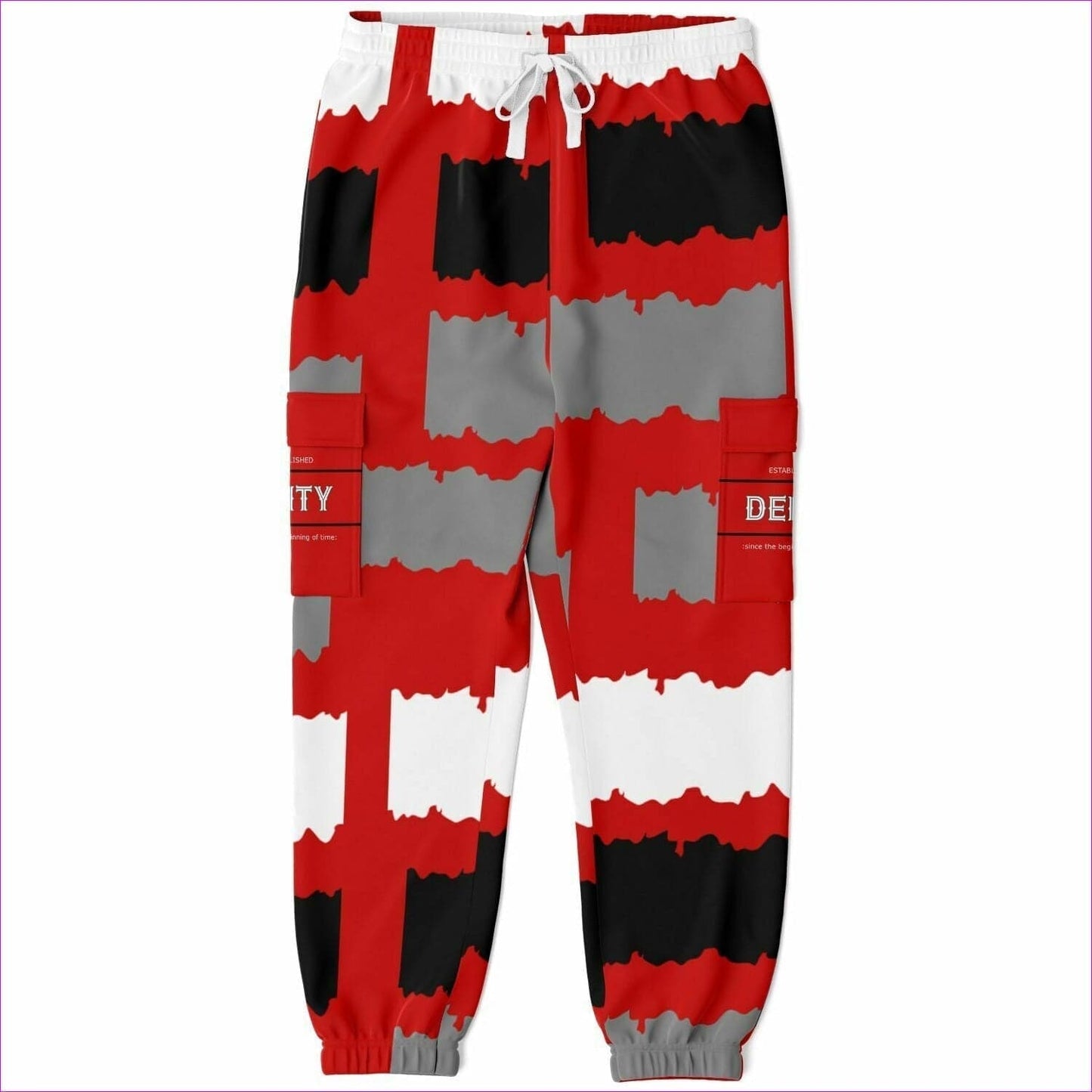 Deity Premium Cargo Sweatpants in Red - Fashion Cargo Sweatpants - AOP at TFC&H Co.