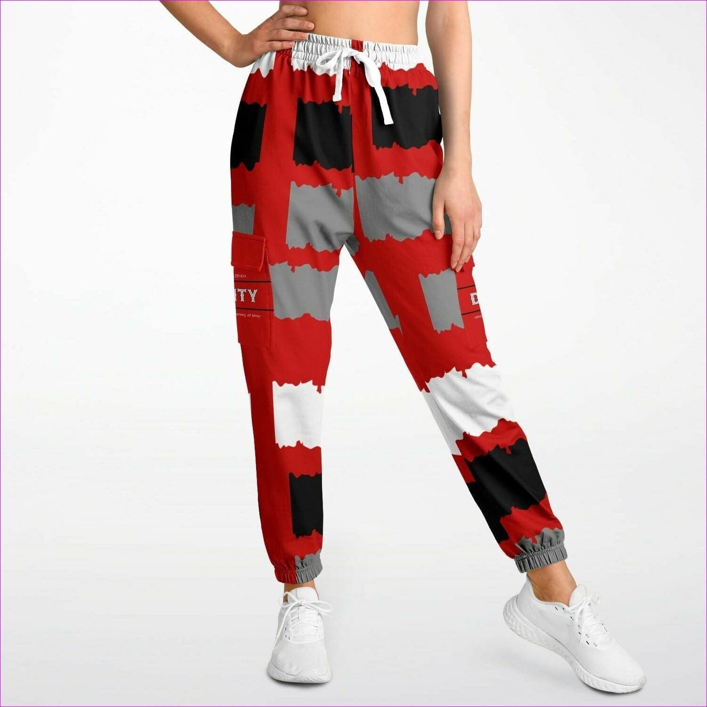 Deity Premium Cargo Sweatpants in Red - Fashion Cargo Sweatpants - AOP at TFC&H Co.