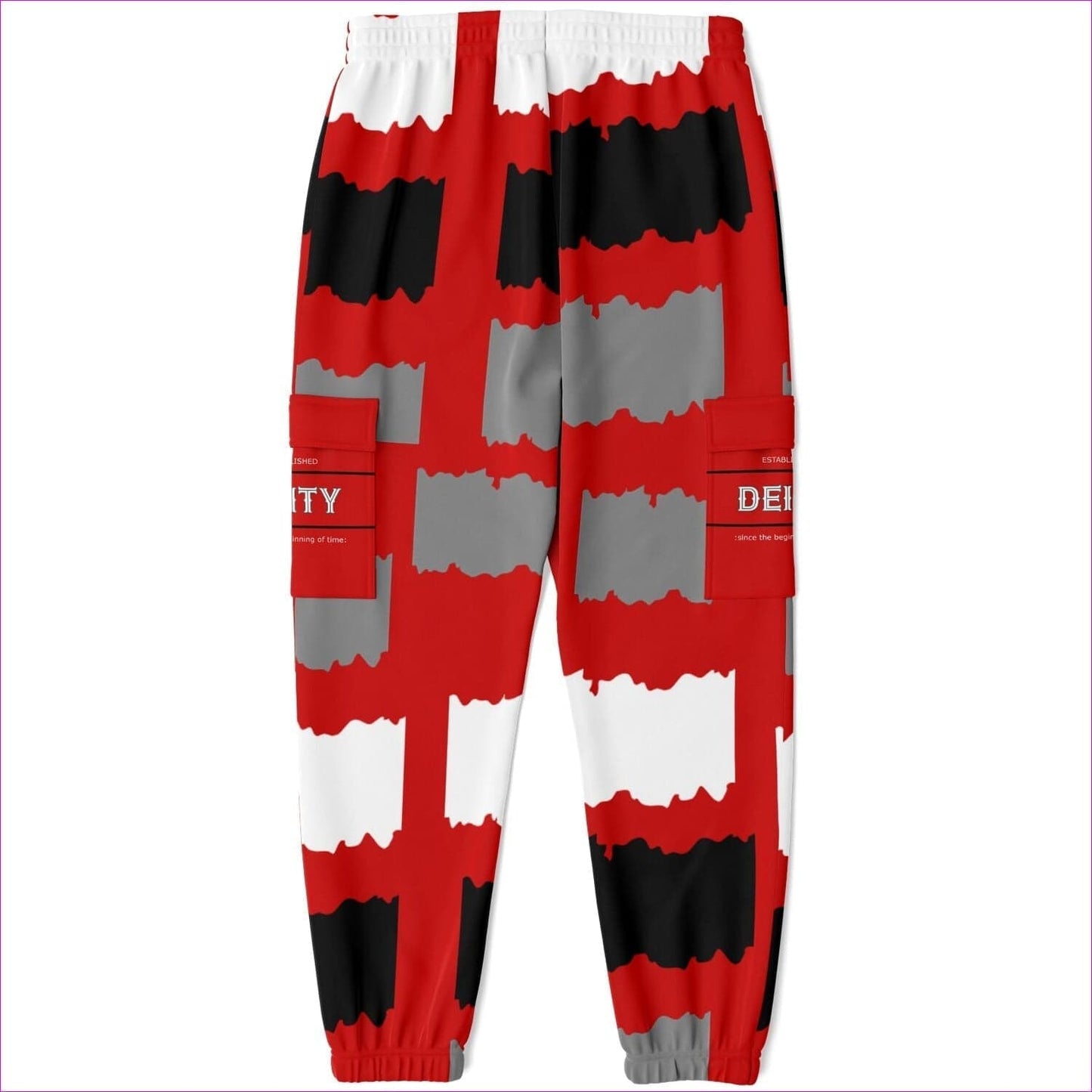 Deity Premium Cargo Sweatpants in Red - Fashion Cargo Sweatpants - AOP at TFC&H Co.