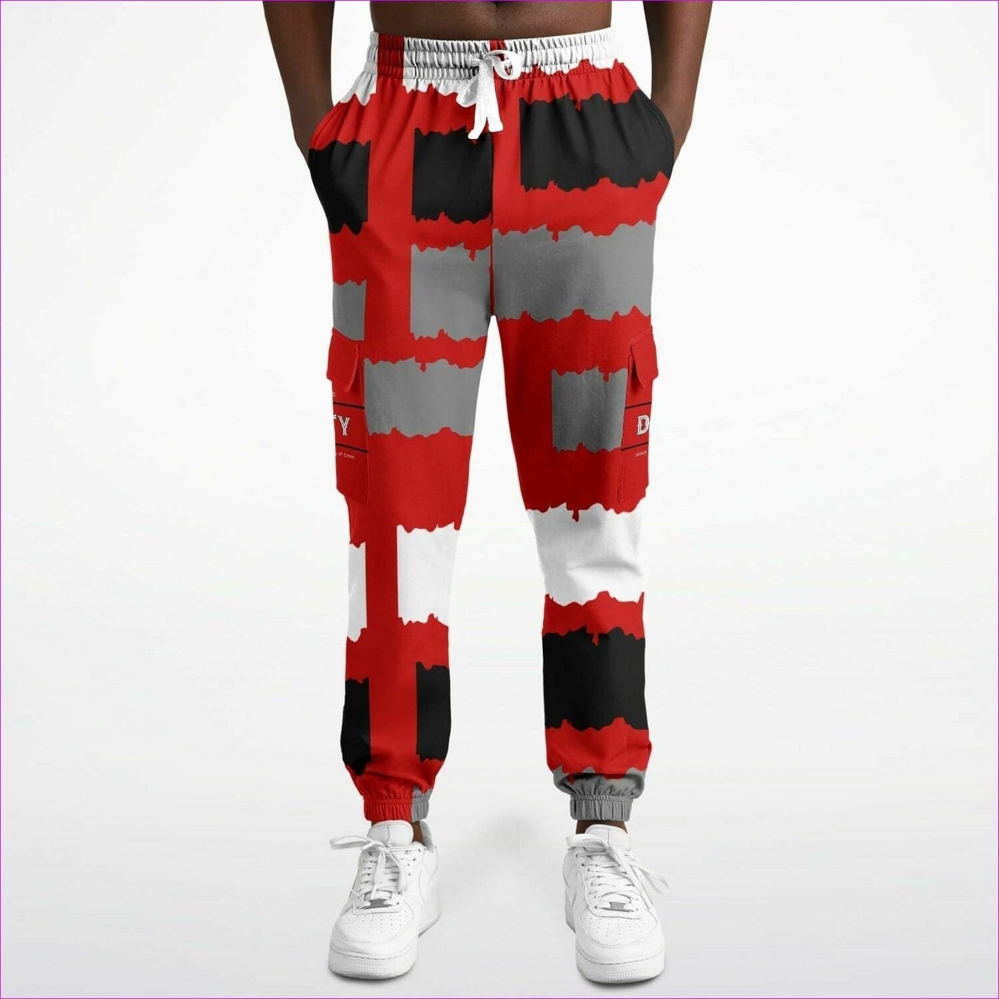 Deity Premium Cargo Sweatpants in Red - Fashion Cargo Sweatpants - AOP at TFC&H Co.