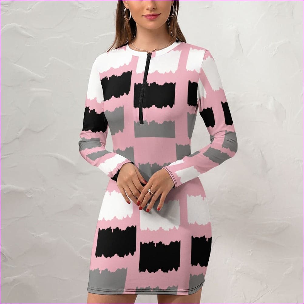 Deity Womens Zipper Long Sleeve Hip Dress - 3 options - women's dress at TFC&H Co.