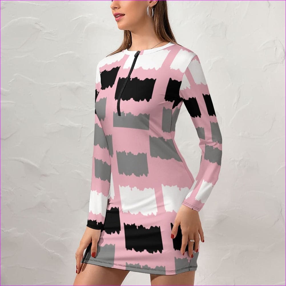 Deity Womens Zipper Long Sleeve Hip Dress - 3 options - women's dress at TFC&H Co.