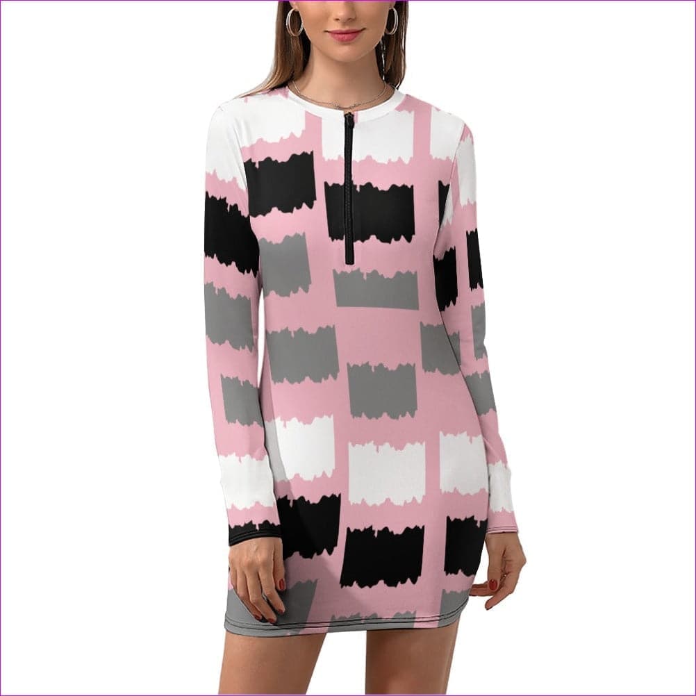 Deity Womens Zipper Long Sleeve Hip Dress - 3 options - women's dress at TFC&H Co.