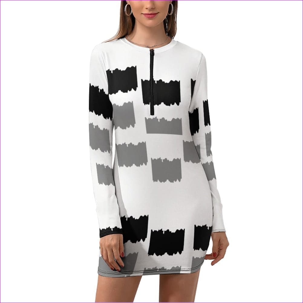 Deity Womens Zipper Long Sleeve Hip Dress - 3 options - women's dress at TFC&H Co.