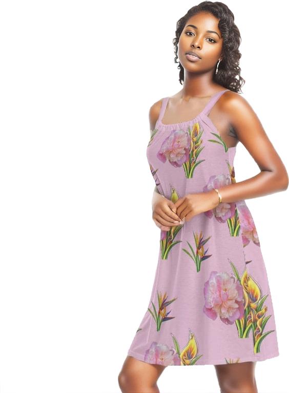 Pink Delightful Womens Sleeveless Cami Dress - women's dress at TFC&H Co.