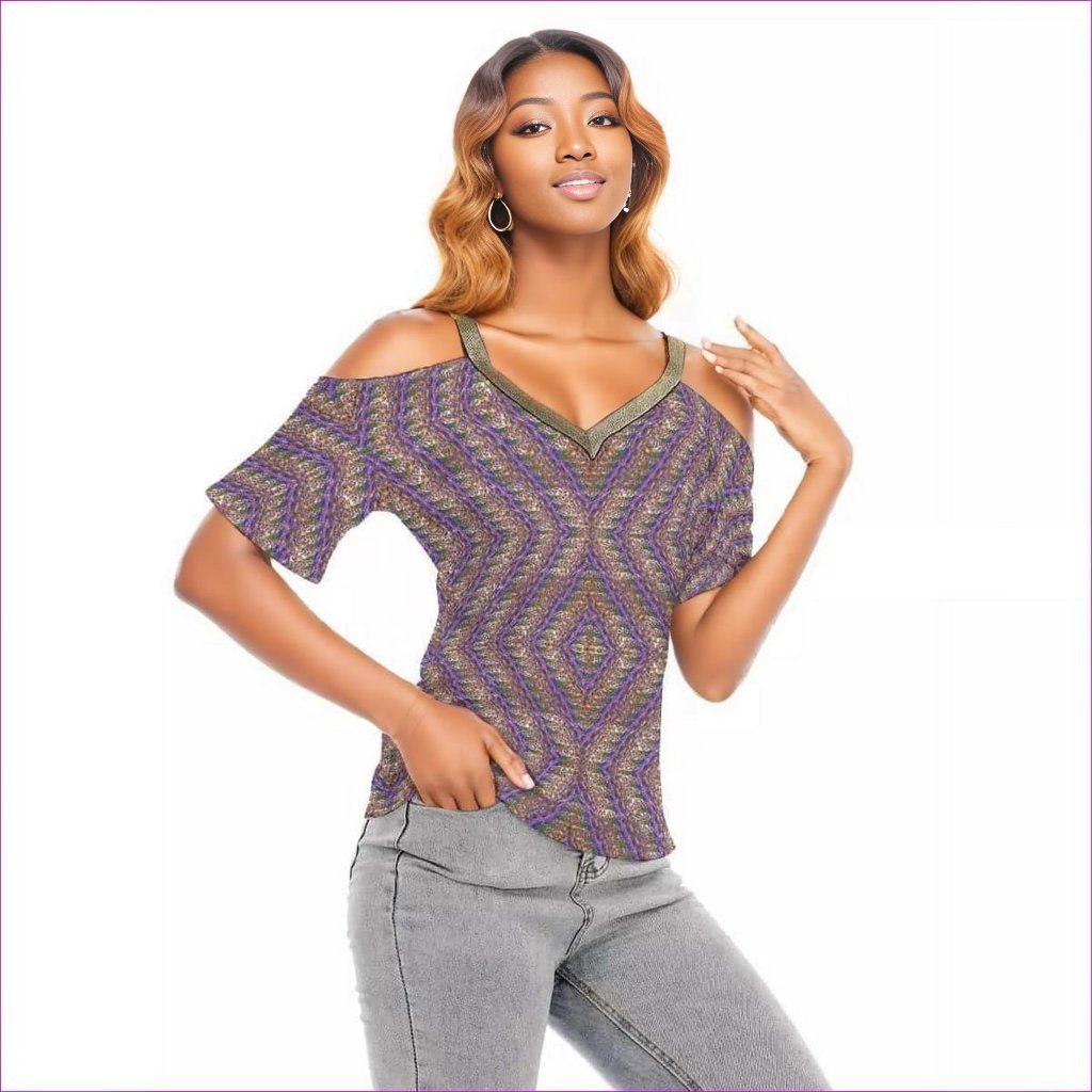 Derma Womens Off-Shoulder Sparkle Band Top - women's top at TFC&H Co.