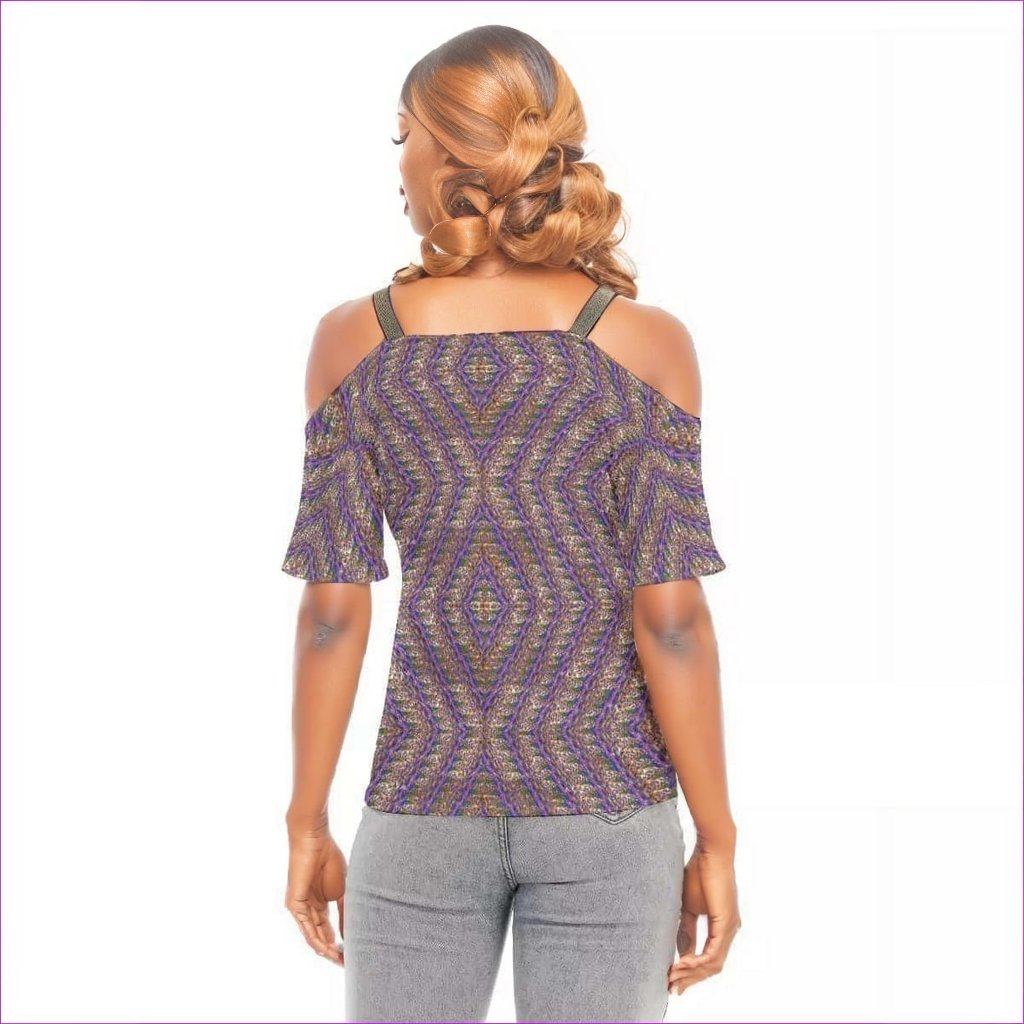 Derma Womens Off-Shoulder Sparkle Band Top - women's top at TFC&H Co.