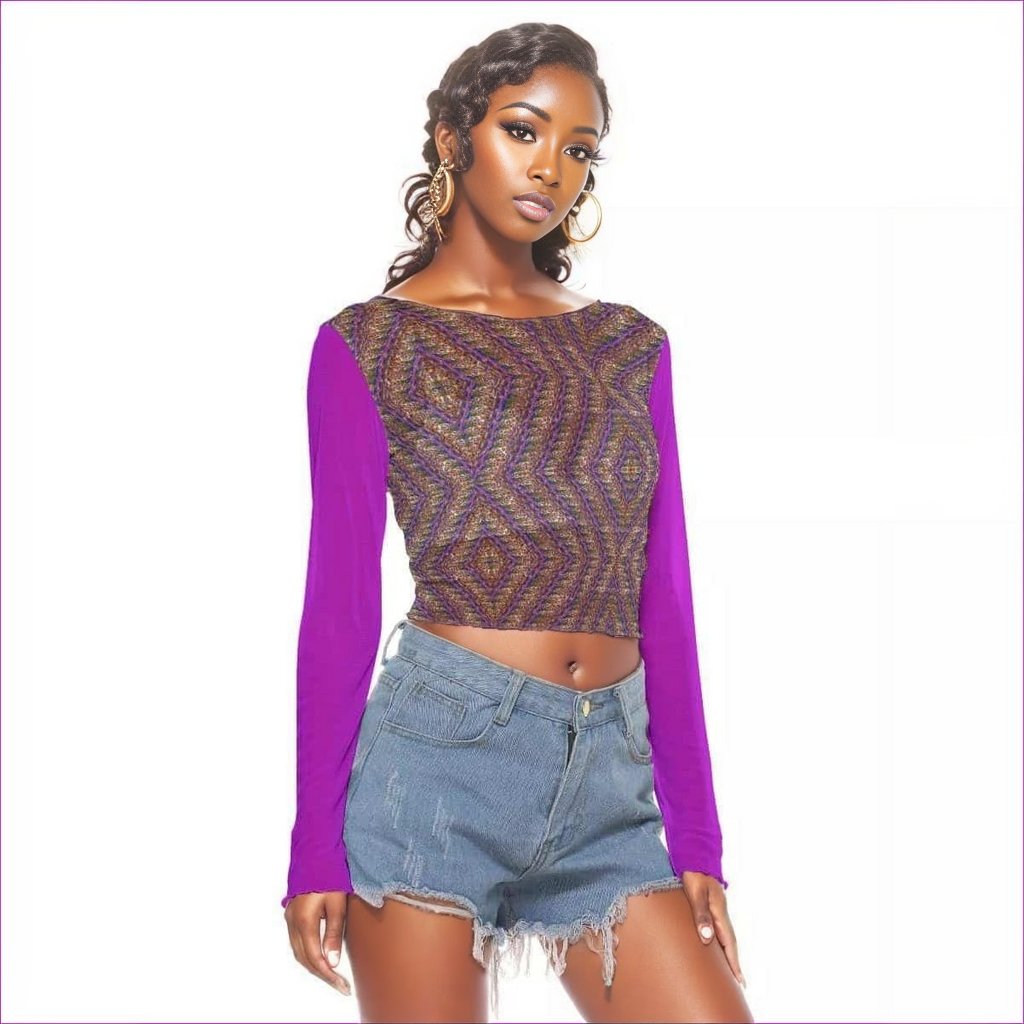 multi-colored Derma Womens Sheer Mesh Top - women's top at TFC&H Co.