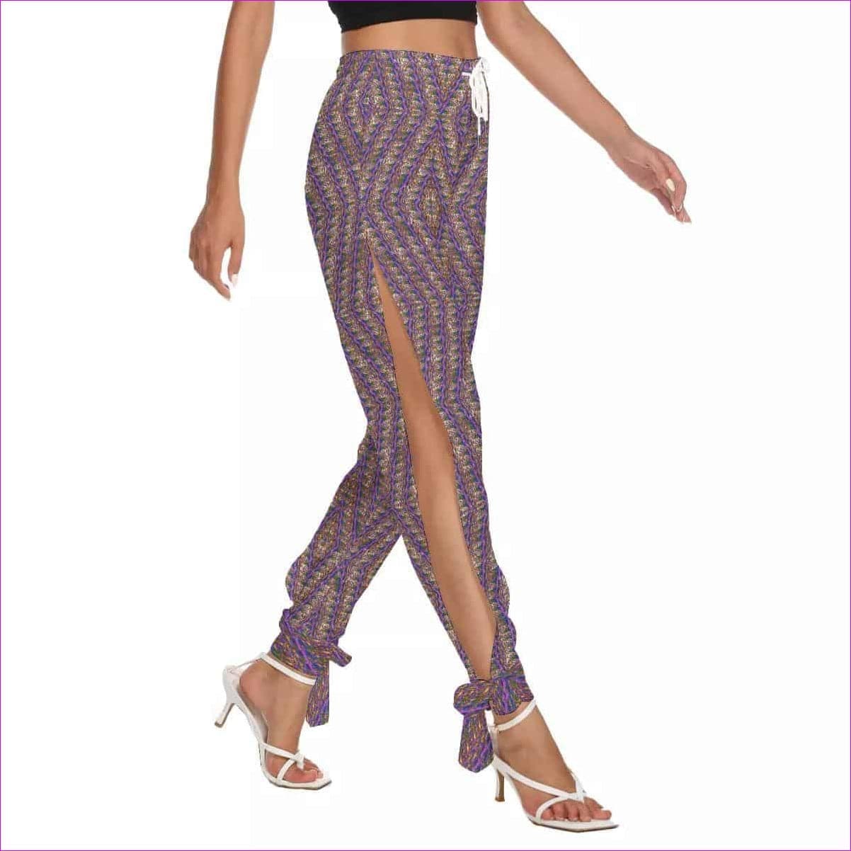 multi-colored Derma Womens Side Cutout Bottom Strap Pants - women's bottoms at TFC&H Co.