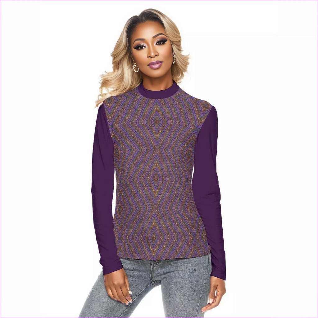 purple Derma Womens Stretchable Turtleneck Top - women's top at TFC&H Co.