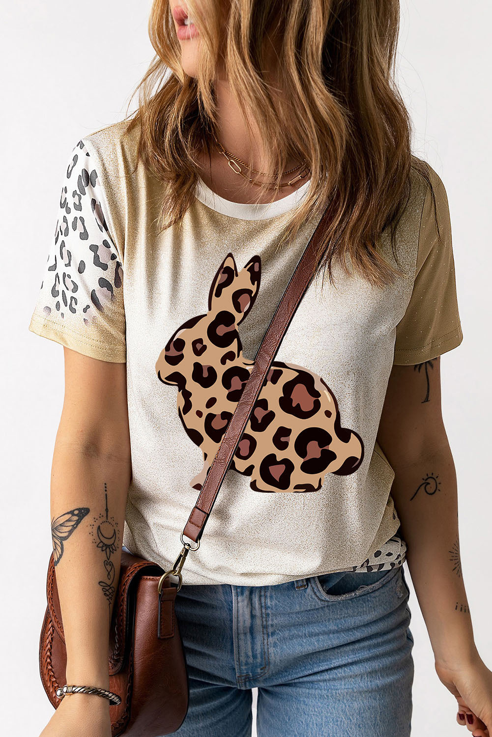 - Easter Leopard Graphic Tee Shirt - womens t-shirt at TFC&H Co.