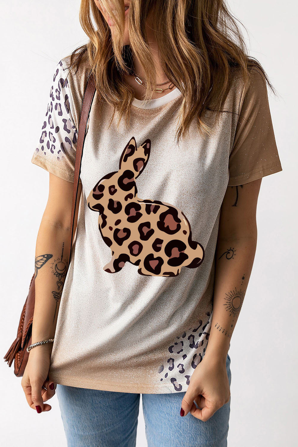 - Easter Leopard Graphic Tee Shirt - womens t-shirt at TFC&H Co.