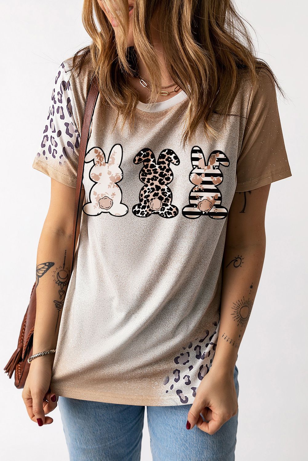 - Easter Leopard Rabbit Graphic T-Shirt - womens t-shirt at TFC&H Co.