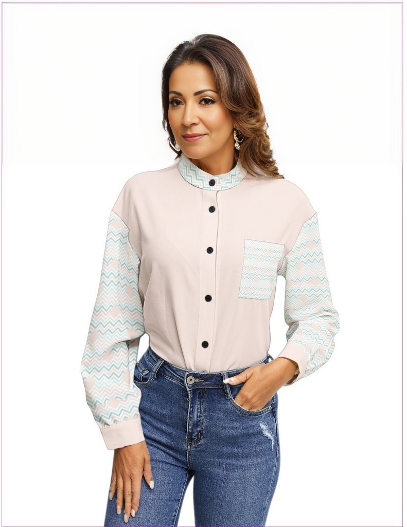 Easy Days Long Sleeve Button Up Casual Shirt Top - women's blouse at TFC&H Co.