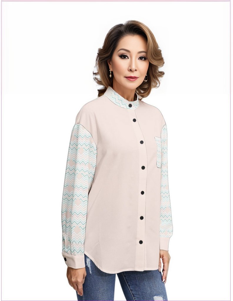 Easy Days Long Sleeve Button Up Casual Shirt Top - women's blouse at TFC&H Co.