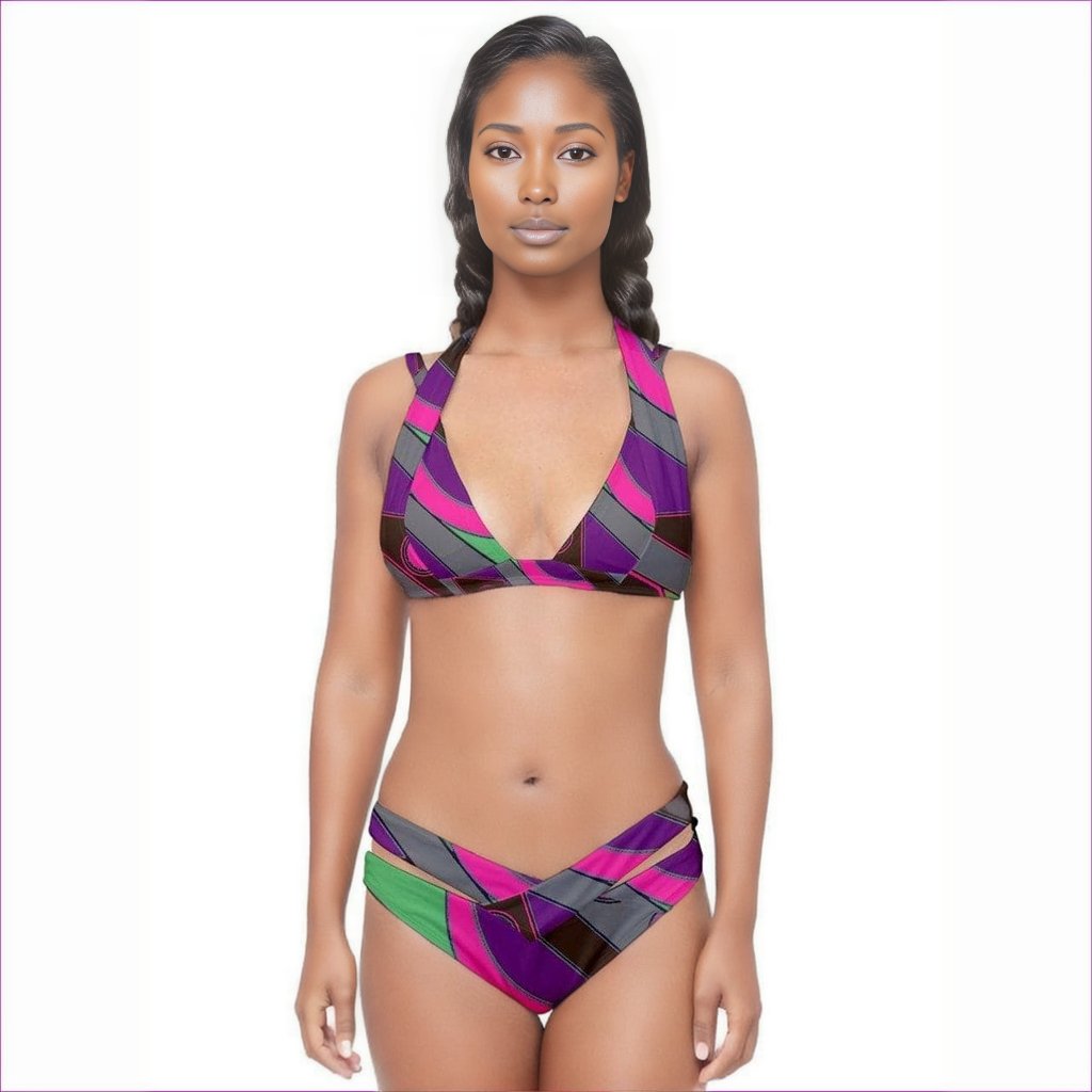 Eccentric Wear Double Strap Halter Bikini Set - women's bikini at TFC&H Co.