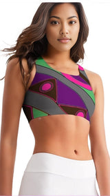 multi-colored - Eccentric Wear Womens Seamless Sports Bra - womens sports bra at TFC&H Co.