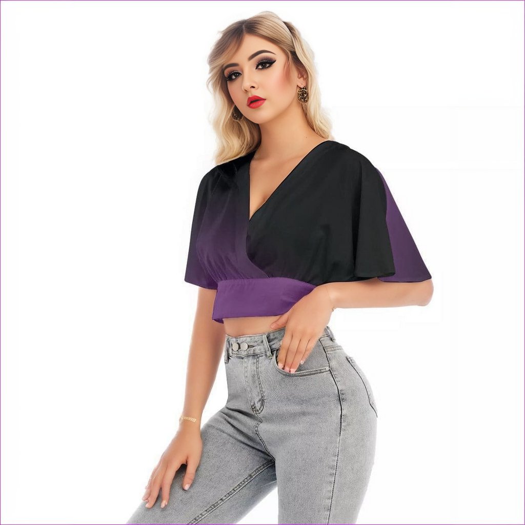 Fade Womens Bat Sleeve Crop Top - women's crop top at TFC&H Co.