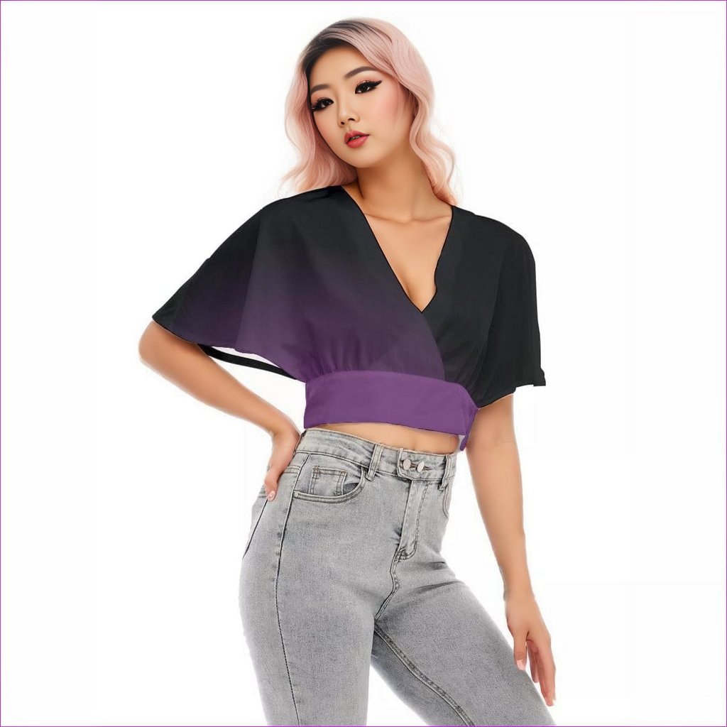 Fade Womens Bat Sleeve Crop Top - women's crop top at TFC&H Co.