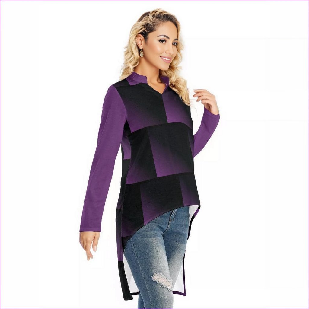purple Fade Womens Casual T-shirt With Tail - women's top at TFC&H Co.