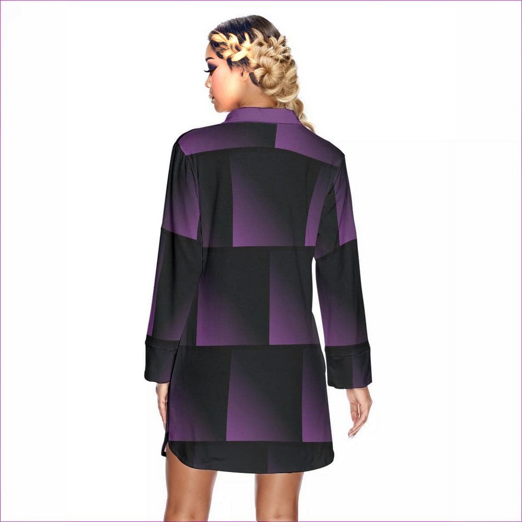 Fade Womens Long Sleeve Lapel Shirt Dress - women's dress at TFC&H Co.