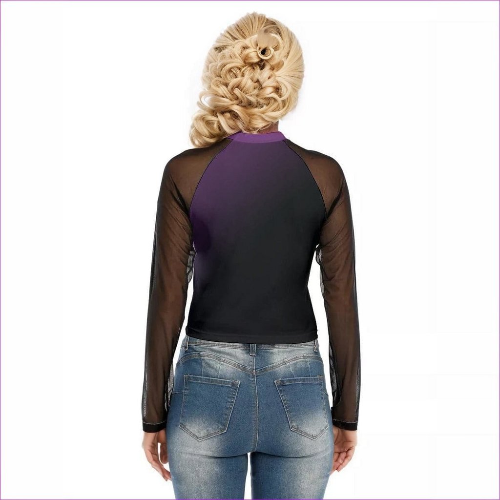 black Fade Womens Raglan Mesh Long Sleeve Top - women's top at TFC&H Co.
