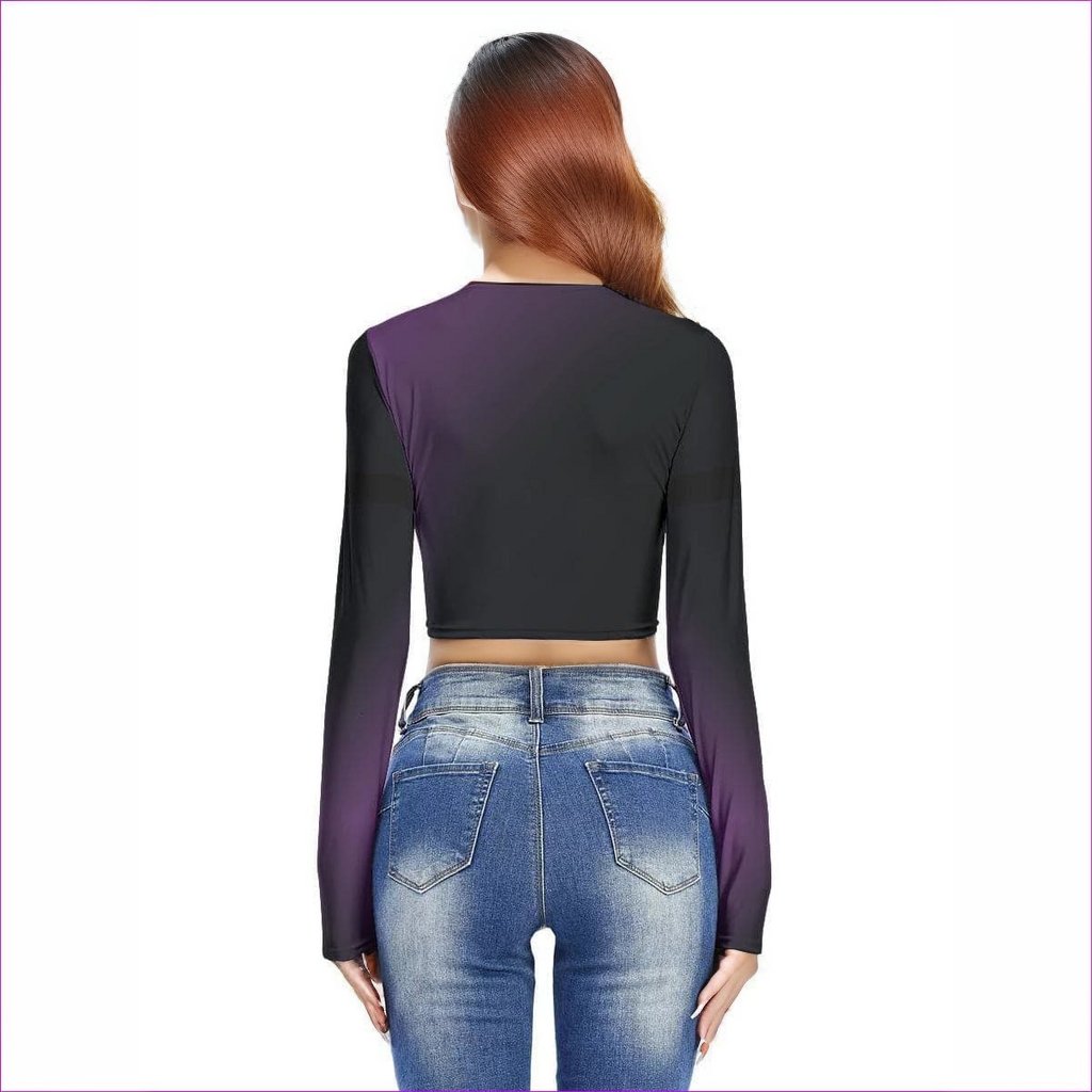 Fade Womens Round Neck Crop Top T-Shirt - women's crop top at TFC&H Co.