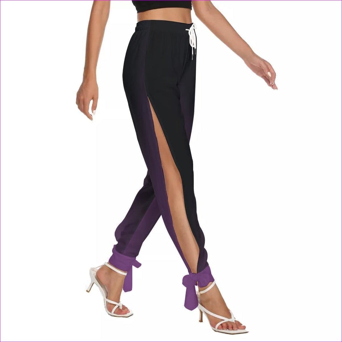 Fade Womens Side Seam Cutout Pants With Bottom Strap - women's pants at TFC&H Co.