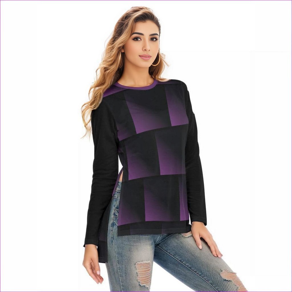 Fade Womens Side Split Long T-shirt - women's t-shirt at TFC&H Co.