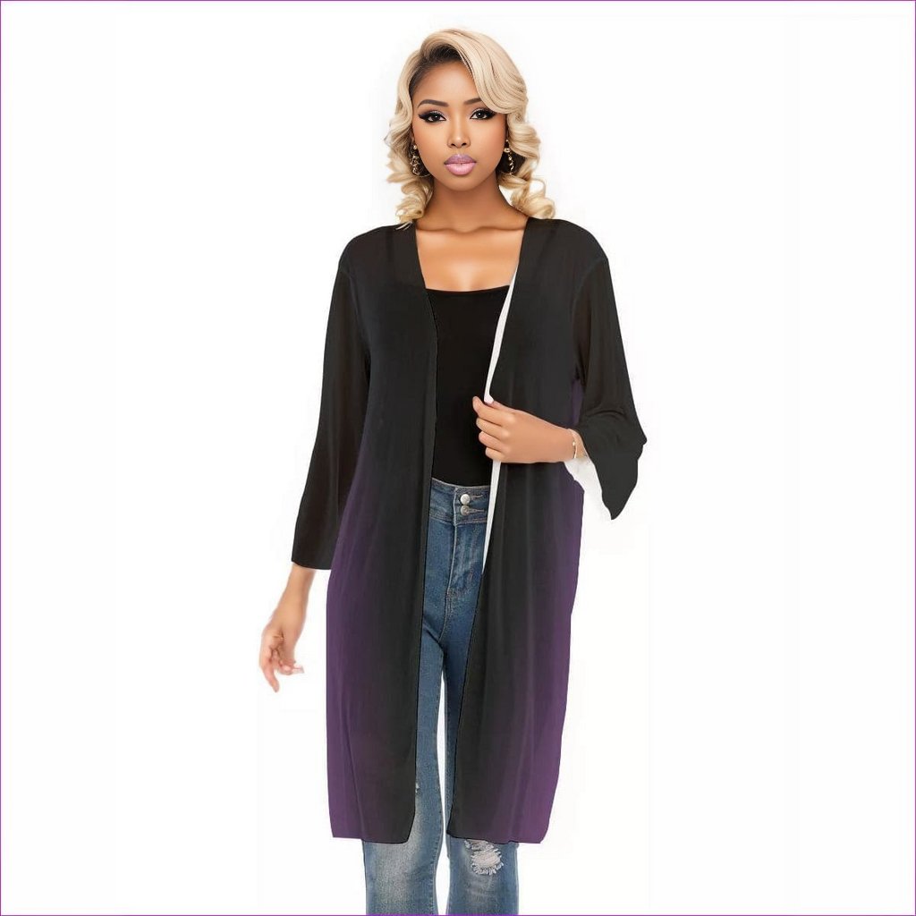 Fade Womens V-neck Mesh Cardigan - women's cardigan at TFC&H Co.