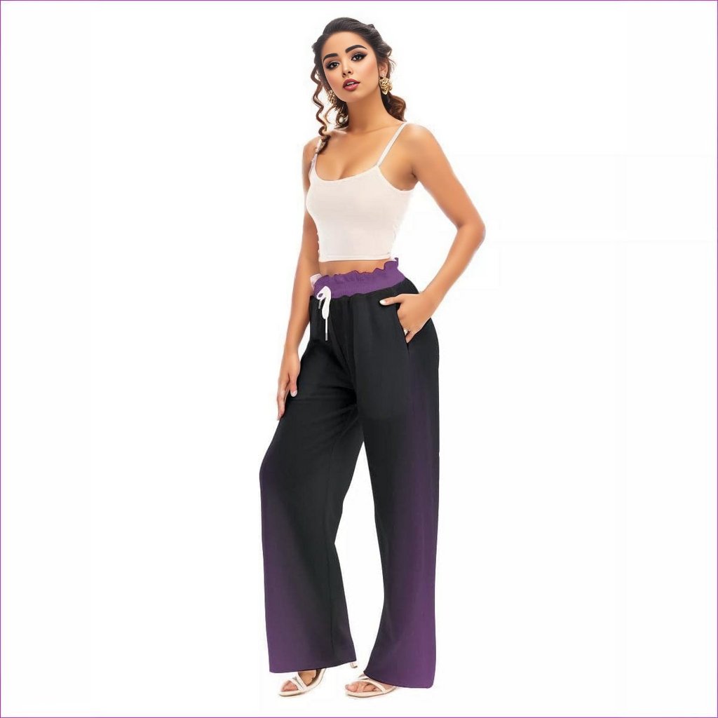 Fade Womens Waist Fungus Edge Wide-leg Pants - women's pants at TFC&H Co.