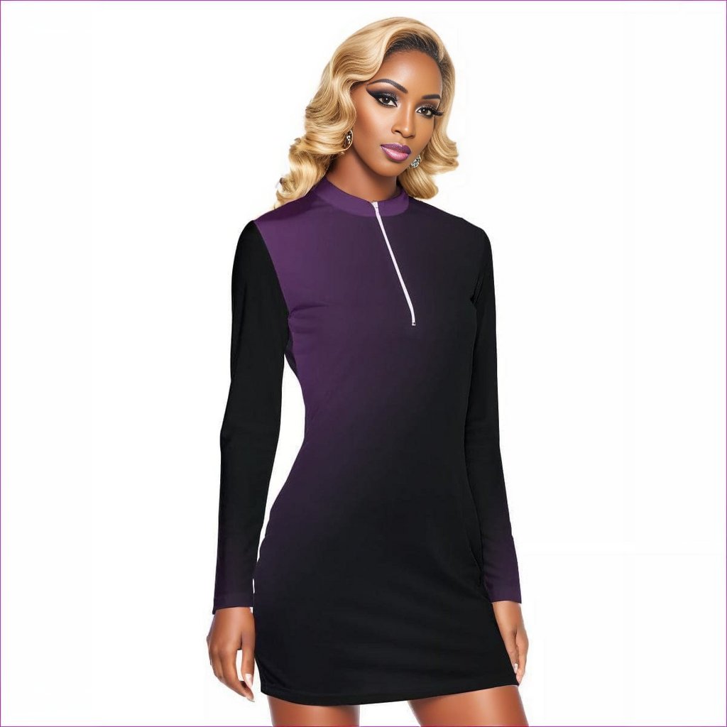 black Fade Womens Zip Front Tight Dress - women's dress at TFC&H Co.