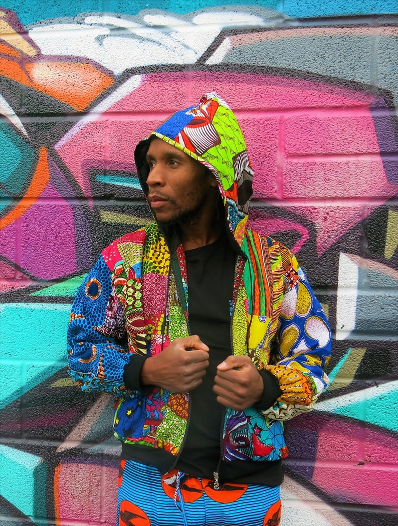 S - Festival Hippie African Print Unisex Jacket, Sustainable Clothing - unisex jacket at TFC&H Co.
