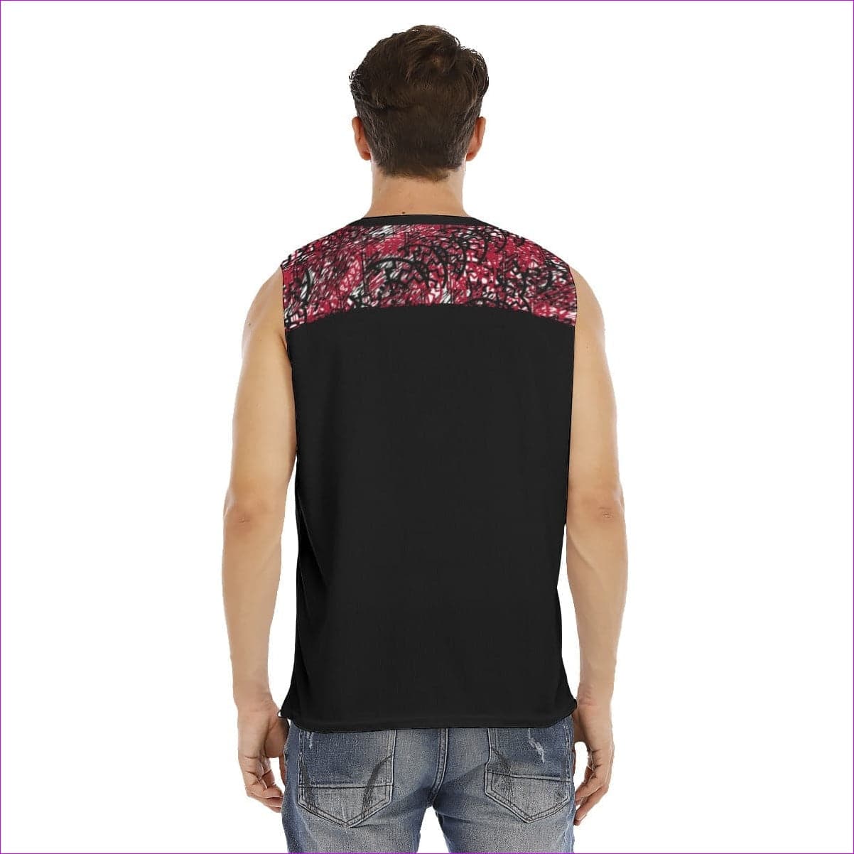 Fehu Sun Men's Red O-neck Sleeveless Tank Top - men's tank top at TFC&H Co.