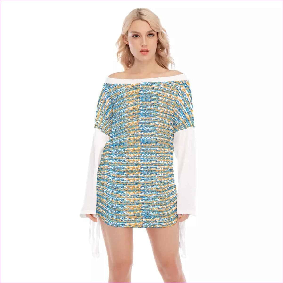 Flame & Ice Womens Off-shoulder Tassel Dress - women's dress at TFC&H Co.