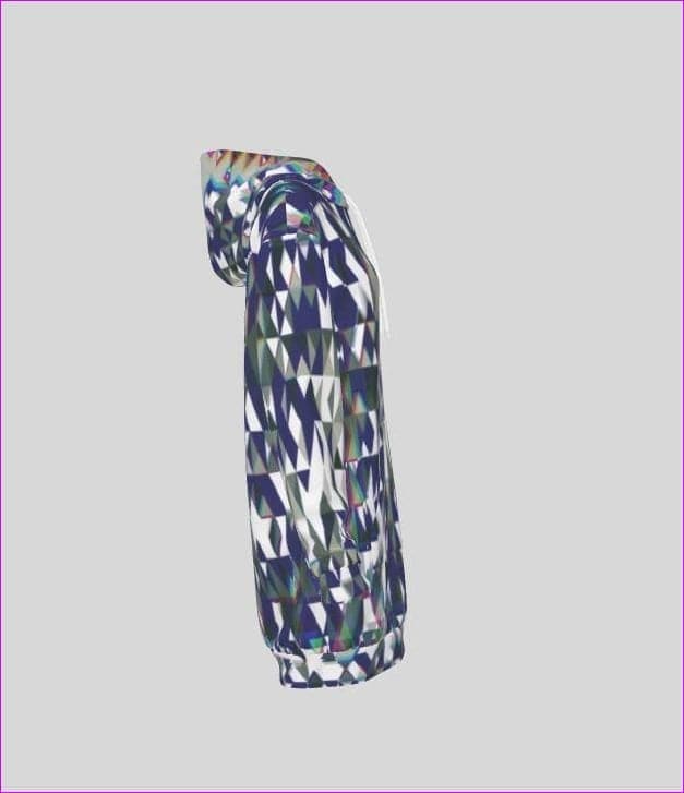 blue Fractured Womens Fleece Hoodie Dress - women's hoodie dress at TFC&H Co.