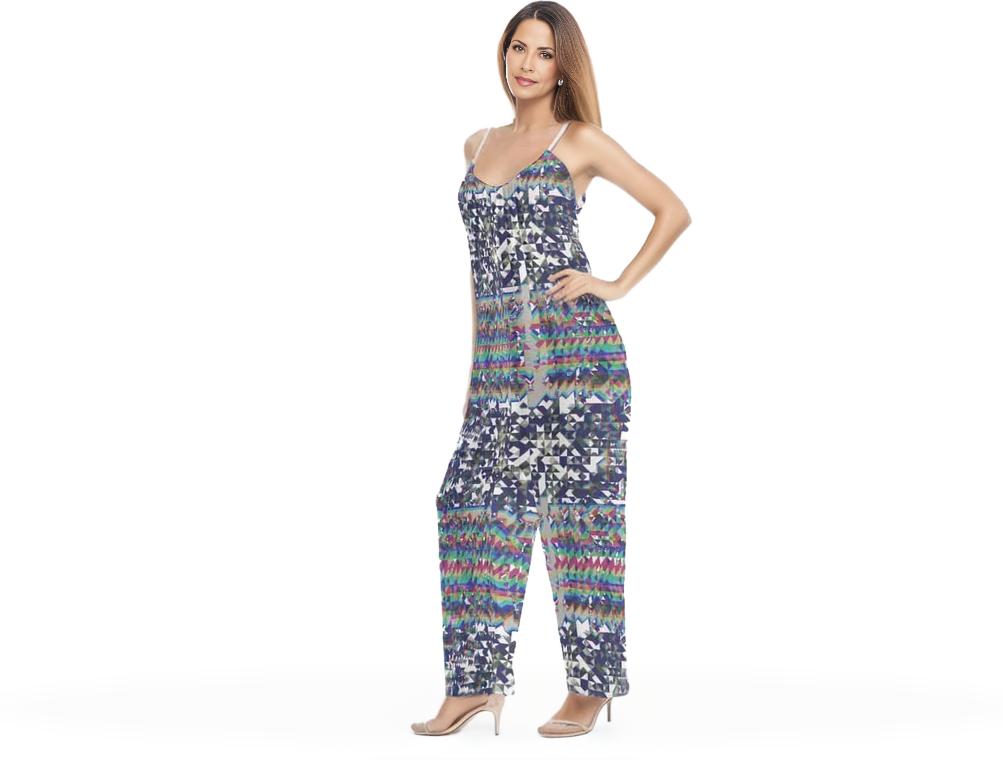 Fractured Womens Loose Cami Jumpsuit - women's jumpsuit at TFC&H Co.