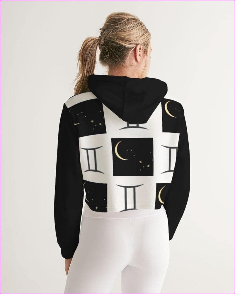 Gemini Moon Womens Cropped Hoodie - women's cropped hoodie at TFC&H Co.