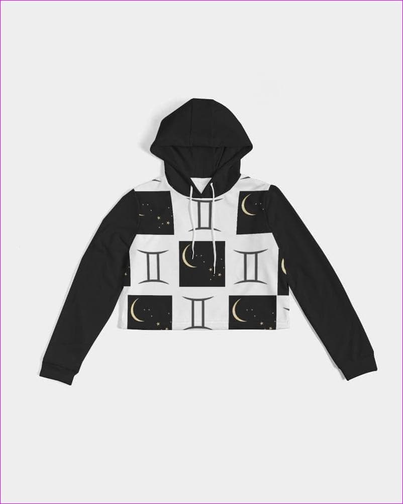 Gemini Moon Womens Cropped Hoodie - women's cropped hoodie at TFC&H Co.